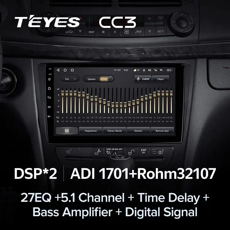 Комплект магнитолы TEYES CC3L 9.0" для Mercedes-Benz E-класс