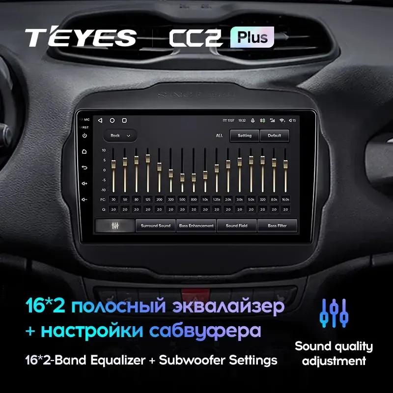 Комплект магнитолы TEYES CC2 Plus 9.0" для Jeep Renegade I 2014-2019