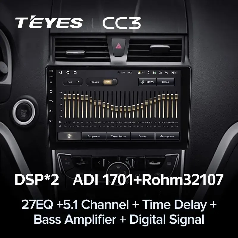 Комплект магнитолы TEYES CC3L 9.0" для Geely Emgrand 7