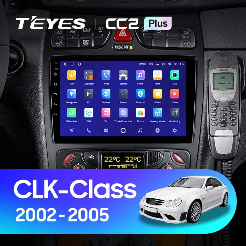 Комплект магнитолы TEYES CC2 Plus 9.0" для Mercedes-Benz CLK-класс C209/W209 2002-2005