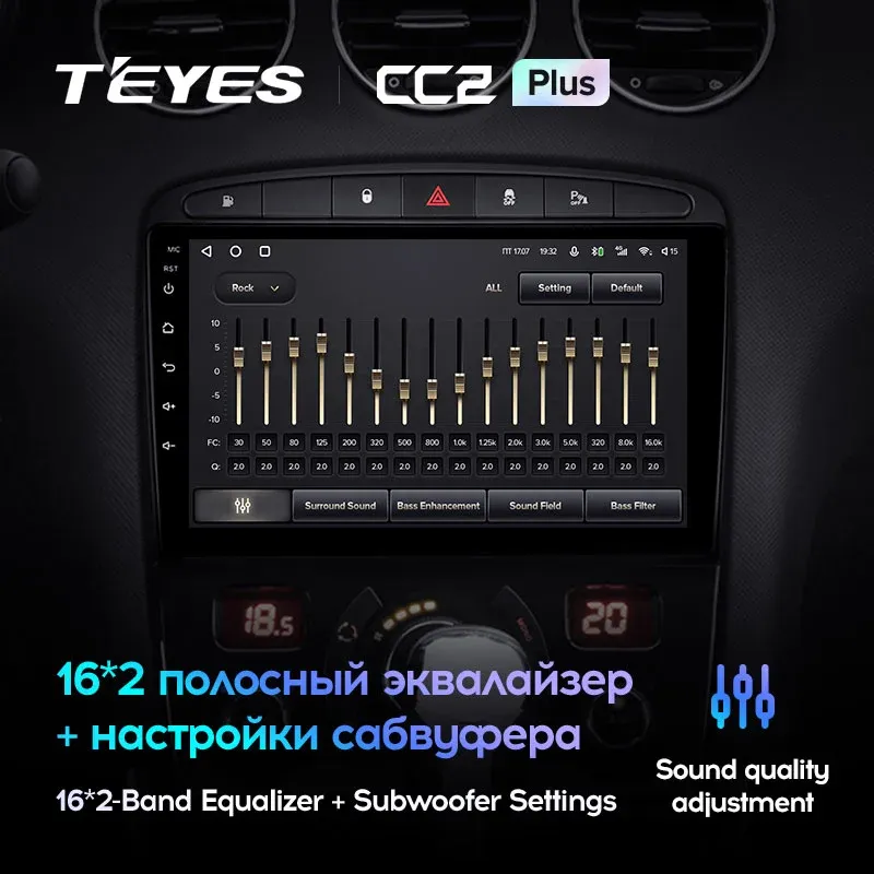 Комплект магнитолы TEYES CC2 Plus 9.0" для Peugeot 408 I 2012-2023