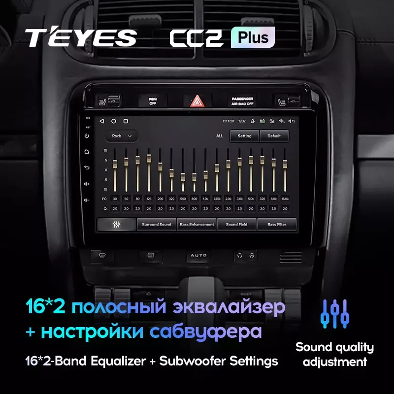 Комплект магнитолы TEYES CC2 Plus 9.0" для Porsche Cayenne S I 2002-2010