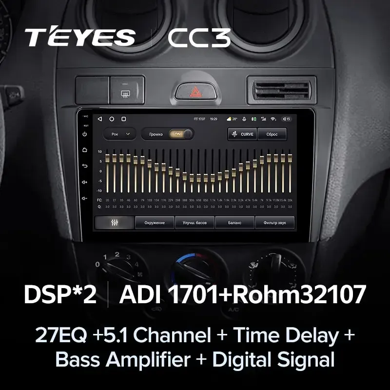 Комплект магнитолы TEYES CC3L 9.0" для Ford Fiesta