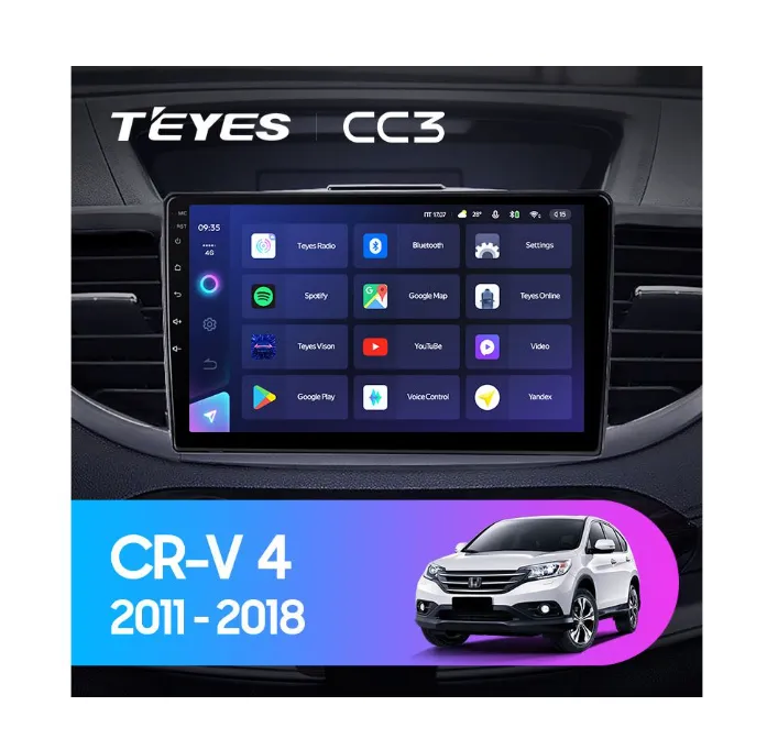 ШГУ Teyes CC3 2К 4/64 GB Honda CRV CR-V 4 RM RE 2011-2018 - фото