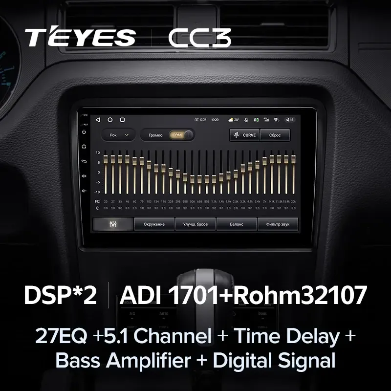 Комплект магнитолы TEYES CC3L 10.2" для Ford Mustang