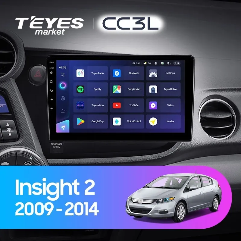 Комплект магнитолы TEYES CC3L 9.0" для Honda Insight