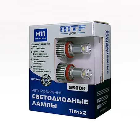 Лампа светодиодная MTF H11 (H8/H9/H16 ) 5500K BL - фото