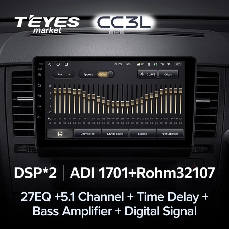 Комплект магнитолы TEYES CC3L 9.0" для Nissan Tiida