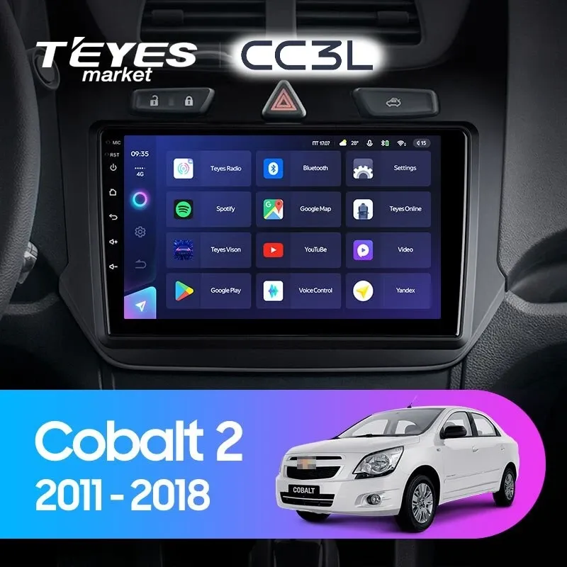 Комплект магнитолы TEYES CC3L 9.0" для Chevrolet Cobalt
