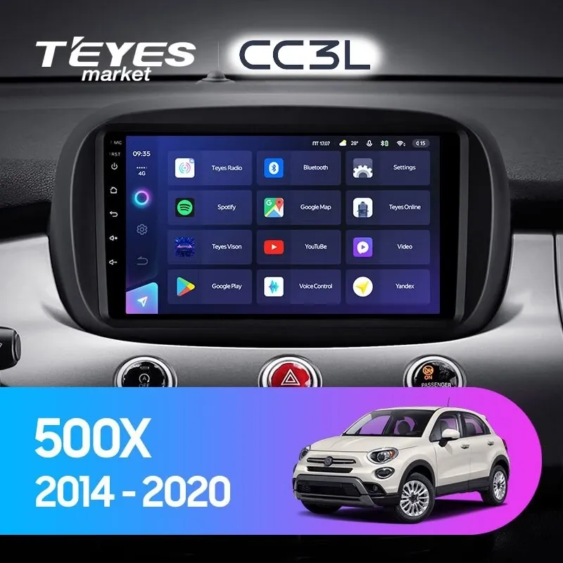 Комплект магнитолы TEYES CC3L 9.0" для FIAT 500X
