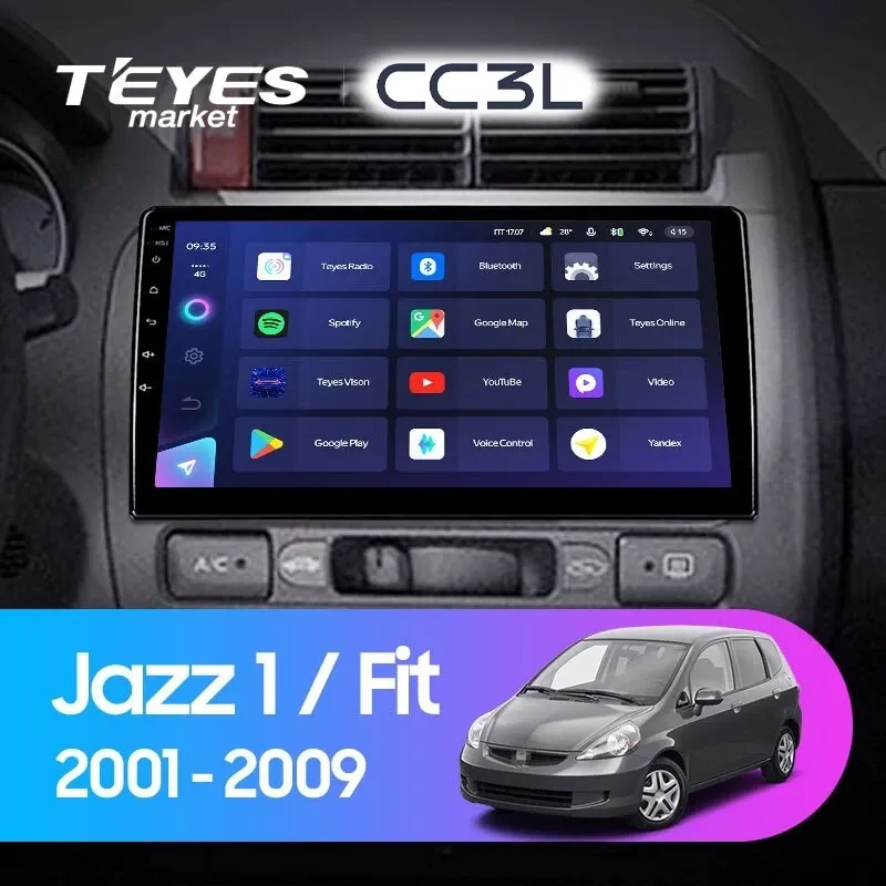 Комплект магнитолы TEYES CC3L 9.0" для Honda Jazz