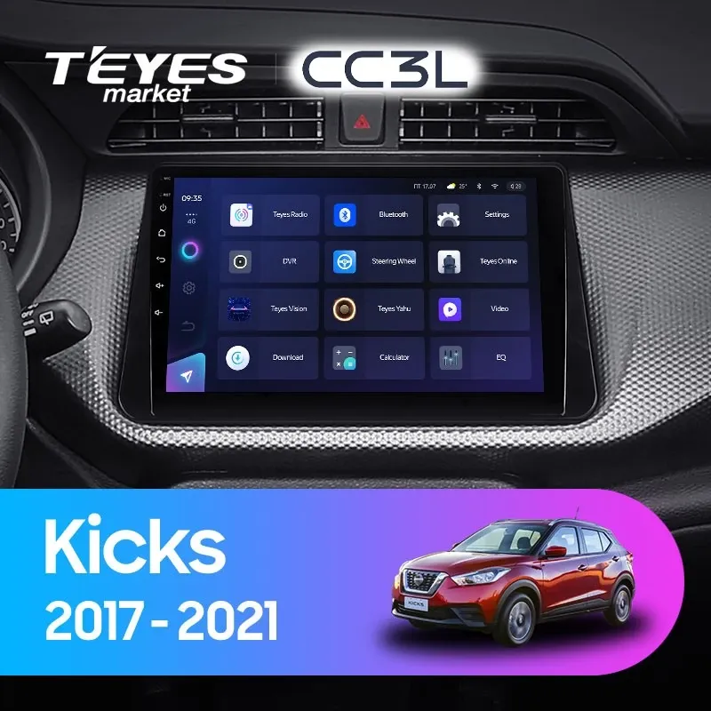 Комплект магнитолы TEYES CC3L 10.2" для Nissan Kicks